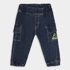Infants' Dark Denim Jogger Fit Elasticated Jeans, Dark Blue, small image number null