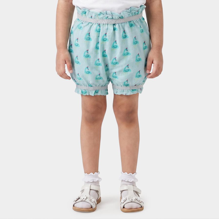 Girls' Light Blue Bubble Fit Printed Bloomer, हल्का नीला, large