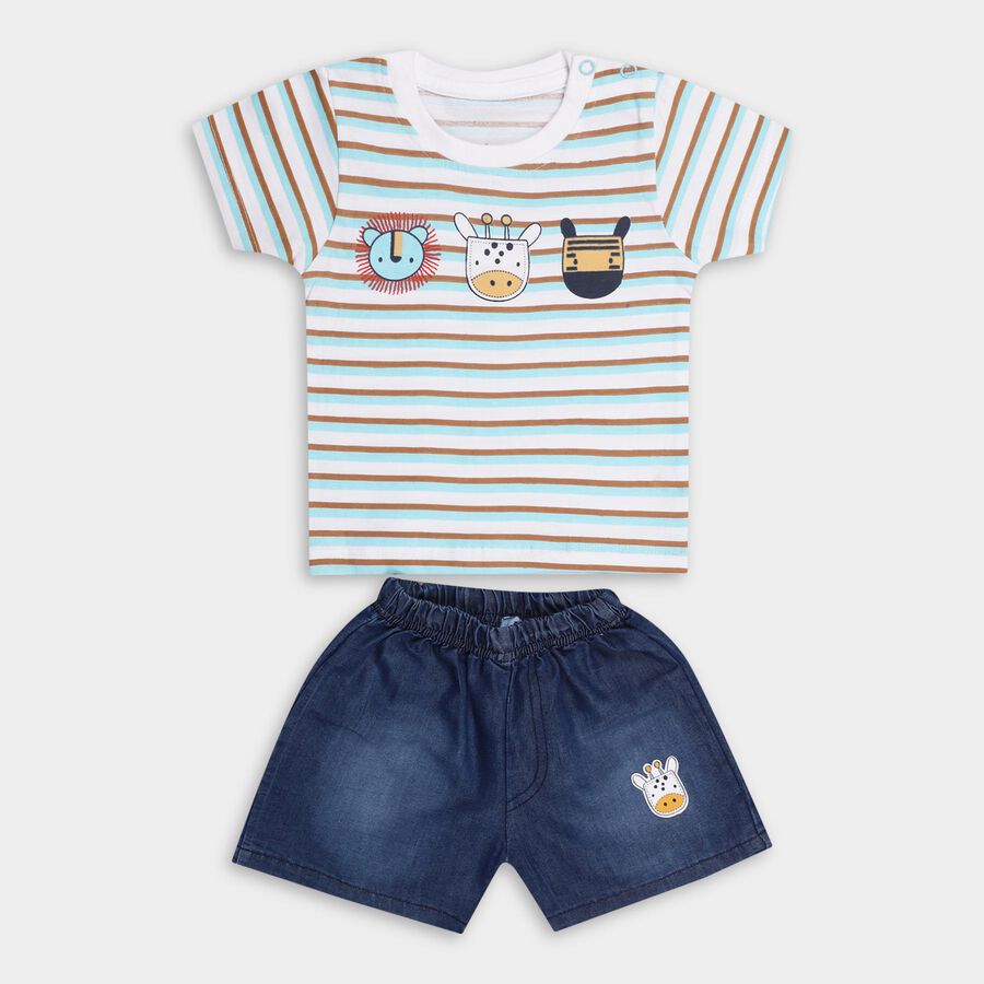 Infant Boys' 100% Cotton Baba Suit , Light Blue, large image number null