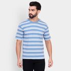 Men's Round Neck Half Sleeves T-Shirt , स्काई ब्लू, small