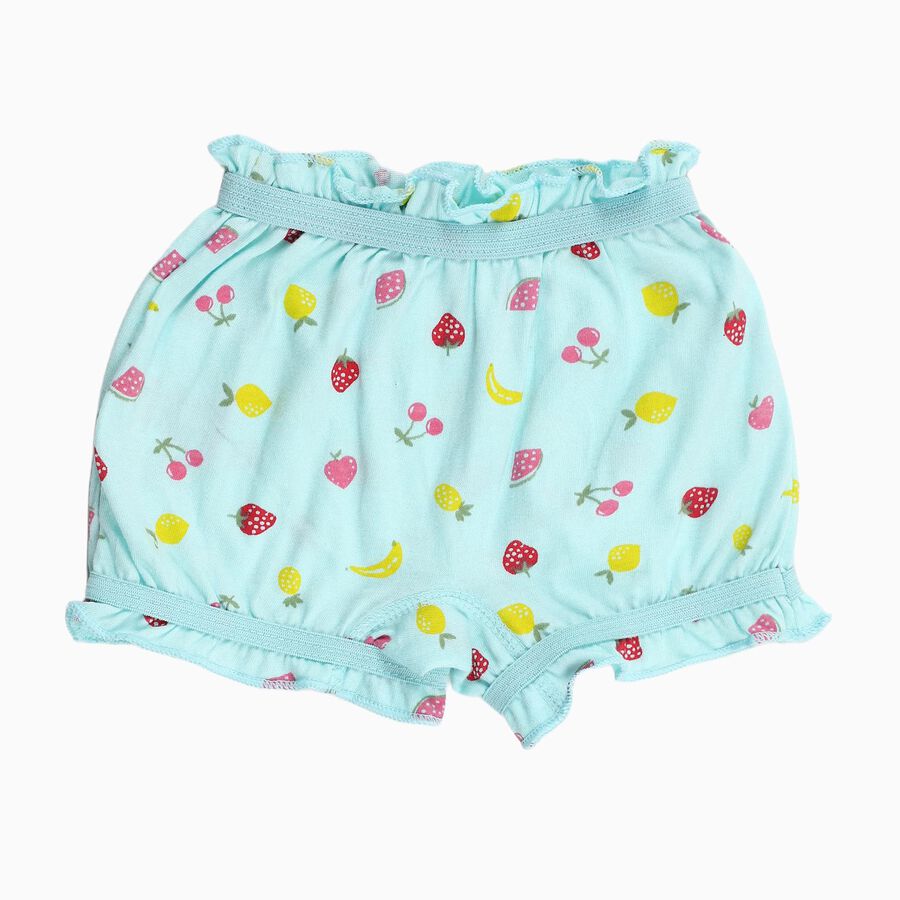 Infants Light Aqua Regular Fit Ruffled Bloomers, एक्वा, large image number null