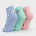 Women's Assorted Ankle Length Printed Pack of 3 Socks, चुनिंदा, small