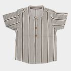 Infants Dark Grey Cotton Half Sleeve Classic Casual Shirt, Dark Grey, small