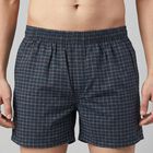 Men's Navy Blue Regular Fit Solid Boxers, Navy Blue, small