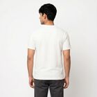 Men's White Round Neck Regular T-Shirt, White, small