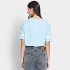 Ladies' 100% Cotton Crop  Top, हल्का नीला, small image number null