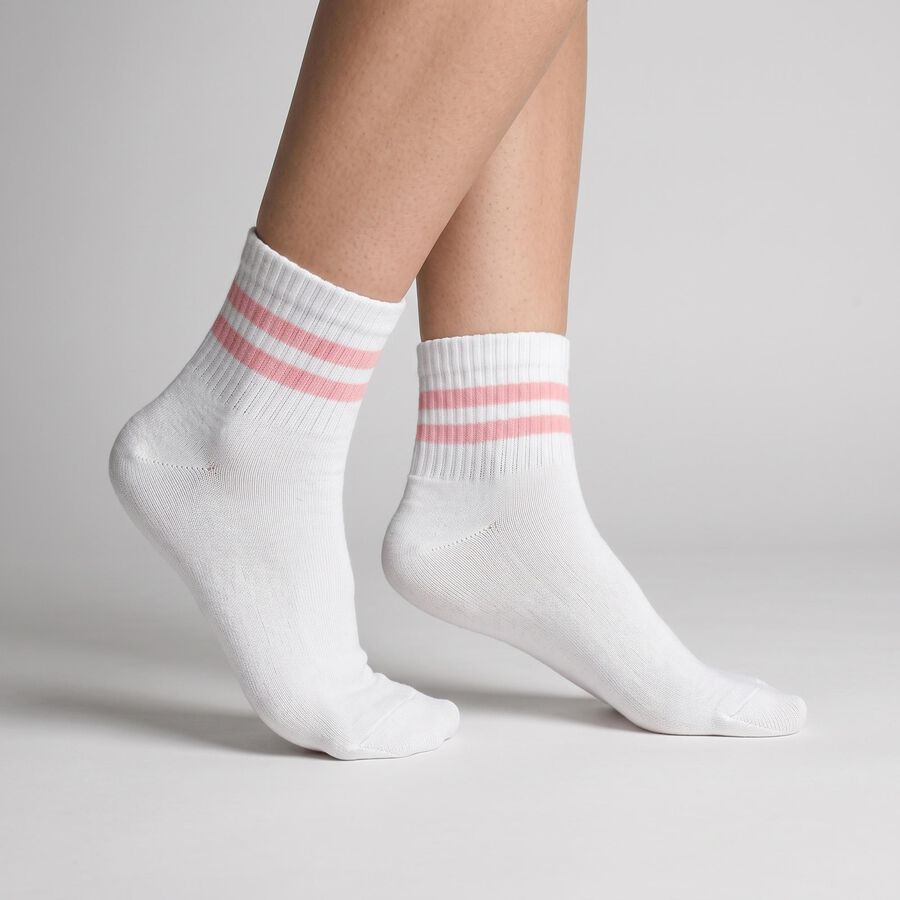 Women's Assorted Regular Fit Striped Pack of 3 Socks, Assorted, large
