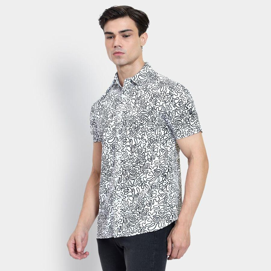Men's 100% Cotton Casual Shirt , ऑफ व्हाइट, large image number null