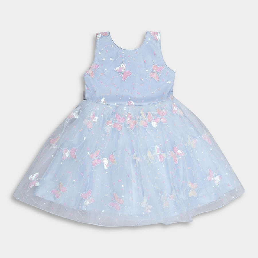 Girls' Frock , हल्का नीला, large image number null