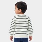 Infants' Cream Cotton Round Neck Regular Sweatshirt, Off White, small