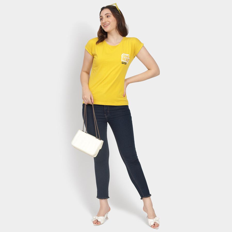 Ladies' Round Neck T-Shirt, Mustard, large image number null