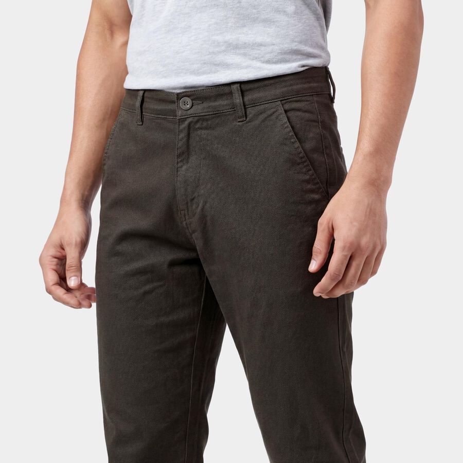 Men's Slim Fit Casual Trousers, Olive, large