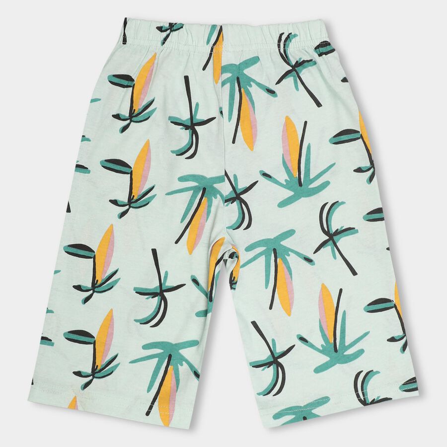 Boys' Light Mint Green Relaxed Fit Tropical Printed Jamaican Shorts, Light Green, large image number null