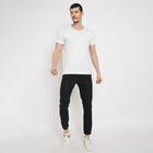 Men's 100% Cotton Slim Fit Casual Trousers , काला, small image number null