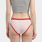 Women's White Regular Fit Printed Panty, White, small