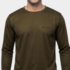 Men's Olive Green Crew Neck Regular T-Shirt, ओलिव, small