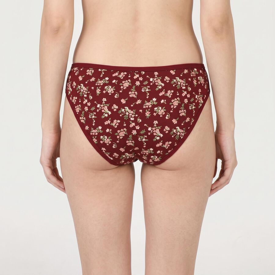 Women's Brown Regular Fit Floral Printed Panty, Brown, large