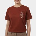 Women's Rust Round Neck Casual T-Shirt, Rust, small