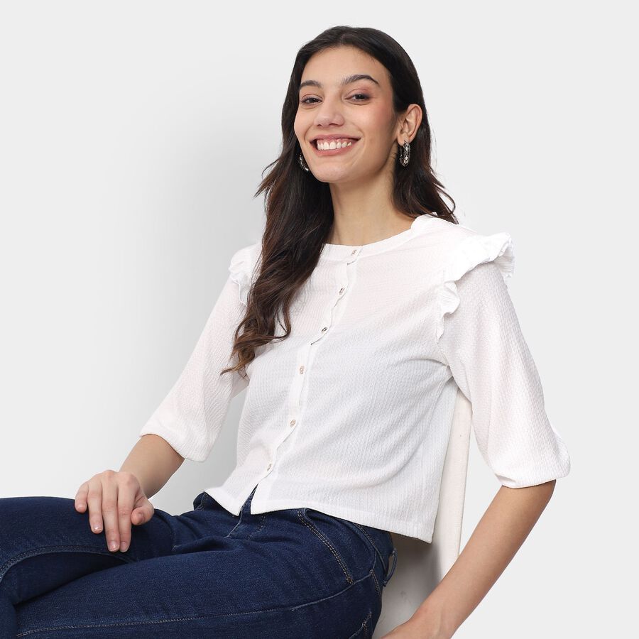 Ladies'  Crop  Top, White, large image number null