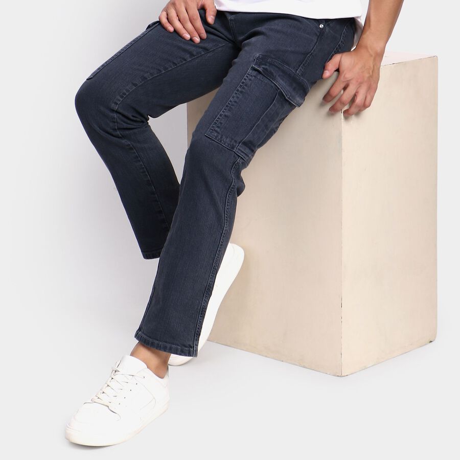 Men's Slim Fit Jeans, गहरा ग्रे, large image number null