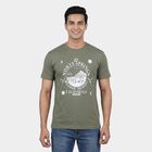 Men's Lime Green Round Neck Casual T-Shirt, Light Green, small