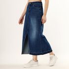 Women's Deep Indigo Blue Pencil Skirt, Mid Blue, small image number null