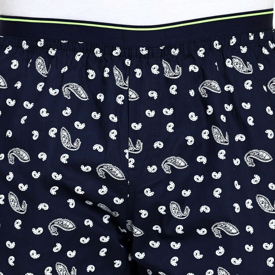 Men's 100% Cotton Boxers , Navy Blue, large