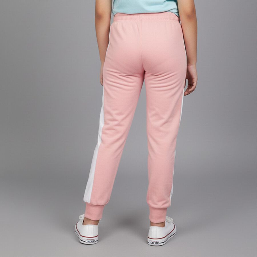 Girls' Soft Pink Sporty Side Panel Winter Pyjama, गुलाबी, large image number null