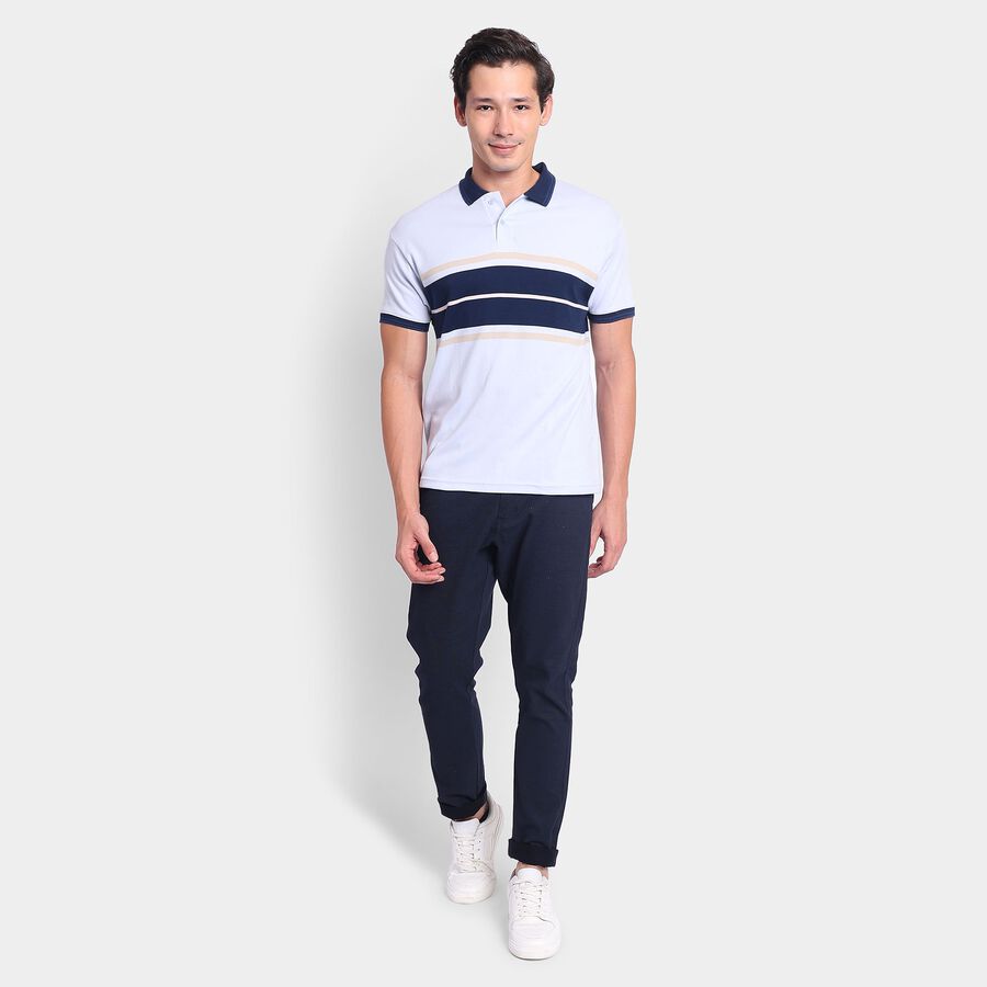 Men's100% Cotton Collared Half Sleeves T-Shirt, Light Blue, large image number null