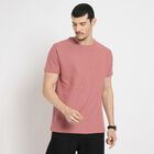 Men's Round Neck Half Sleeves T-Shirt , Pink, small