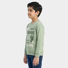 Boys' Mint Green Crew Neck Graphic Print Sweatshirt, Light Green, small