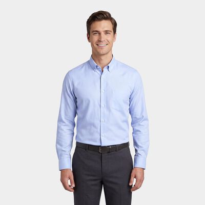 Men's Light Blue Spread Collar Classic Formal Shirt