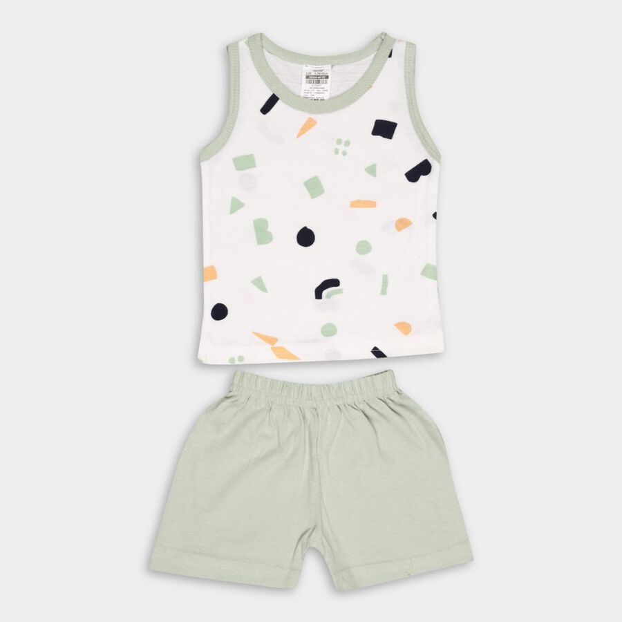 Infant Boy's Cotton Baba Suit, Light Green, large image number null
