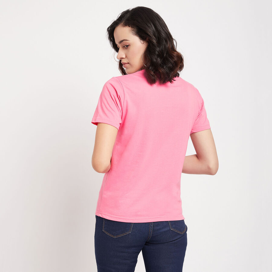 Round Neck T-Shirt, Pink, large image number null