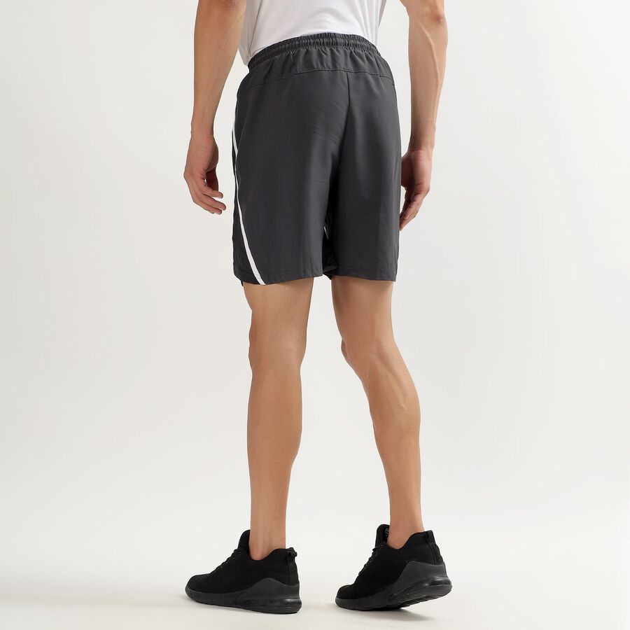 Men's Charcoal Grey Regular Fit Placement Printed Bermuda Shorts, Dark Grey, large image number null