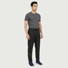 Men's Black Straight Fit Zip Pocket Track Pants, Black, small