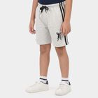 Boys Ecru Melange Regular Fit Athletic Bermuda Shorts, Ecru Melange, small