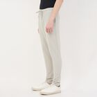 Men's Light Grey Tapered Fit Track Pants, Light Grey, small