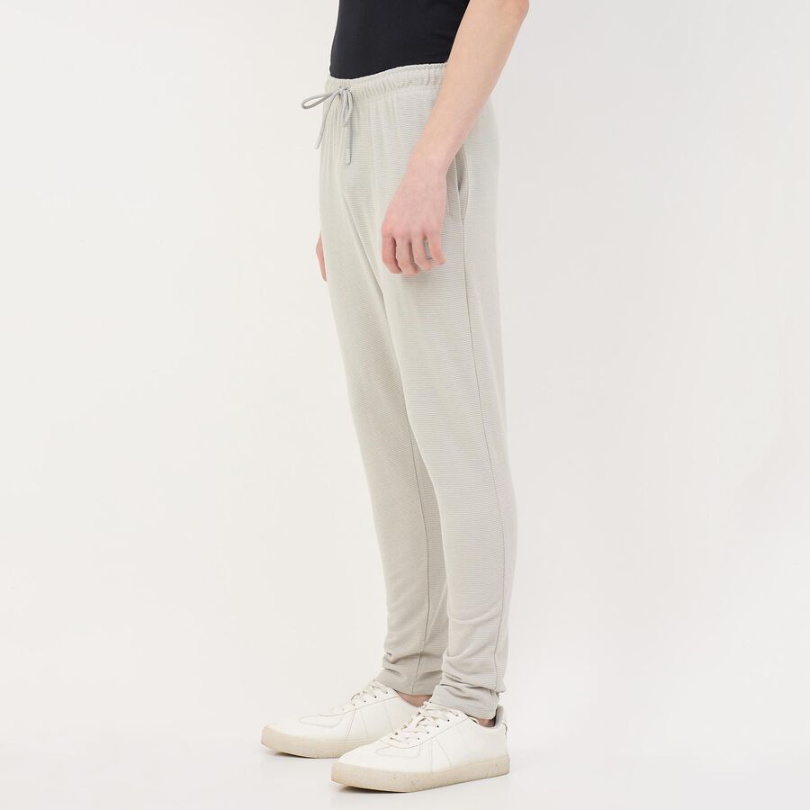 Men's Light Grey Tapered Fit Track Pants, Light Grey, large