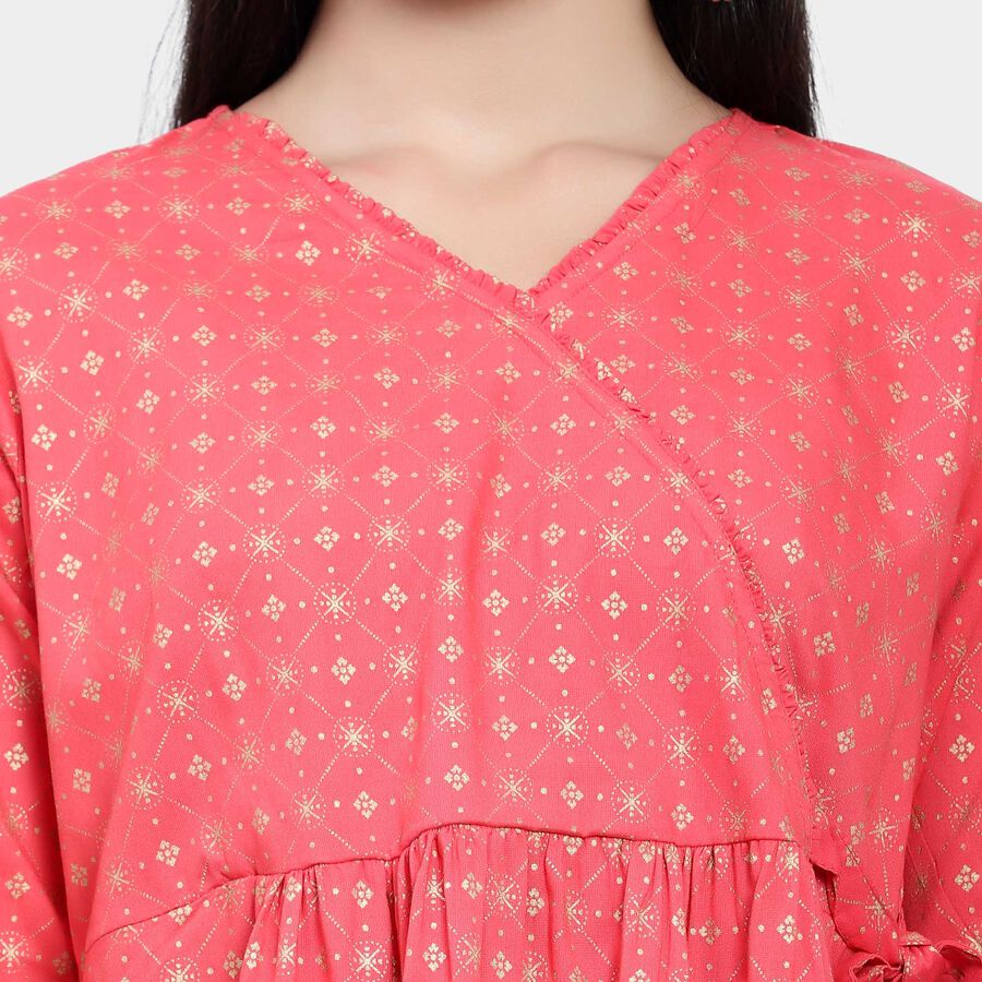 All Over Print A Line Kurti, Coral, large image number null