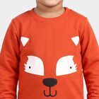 Boys Brown Round Neck Graphic Print Baba Suit, Brown, small