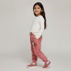 Girls Dusty Rose Cartoon Embroidered Fleece Pyjama, हल्का गुलाबी, small image number null