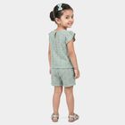 Girls Mint Green Round Neck Short Upper and Bottom Set, Light Green, small