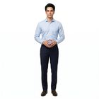 Men's Blue 100% Cotton Regular Fit Formal Shirt, Mid Blue, small