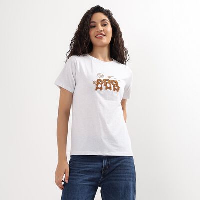Ladies' 100% Cotton Round Neck T-Shirt 
