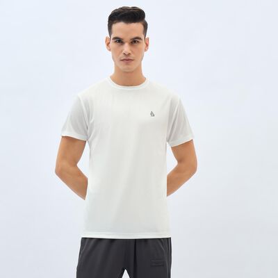 Men's Bright Eggshell White Crew Neck Athleisure T-Shirt