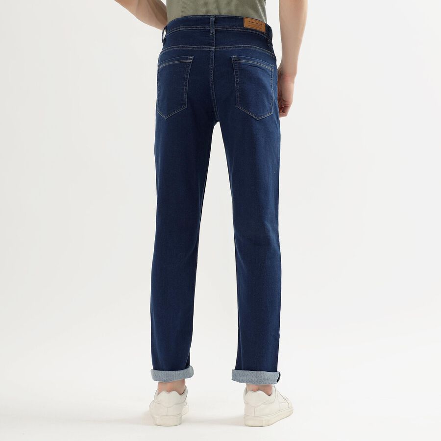 Women's Deep Midnight Navy Blue Straight Fit Classic Jeans, Mid Blue, large image number null