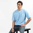 Men's Light Blue Crew Neck Athleisure T-Shirt, Light Blue, small
