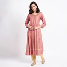 Solid 3/4th Sleeves Empire Line Kurta, Purple, small image number null
