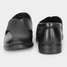 Men's Black Slip-On Strappy Sandals, काला, small